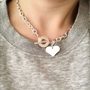 Sterling Silver Toggle Heart Necklace